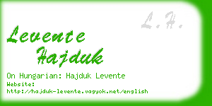 levente hajduk business card